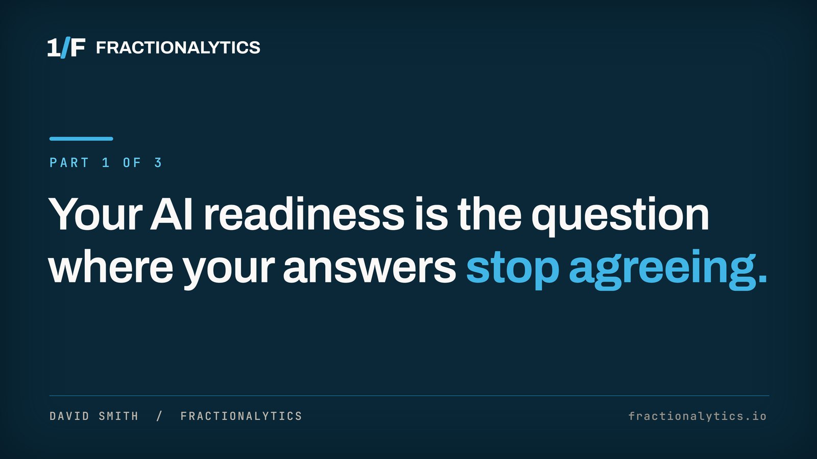 "Title card: "How many customers do you have?" over the Fractionalytics dark blue."